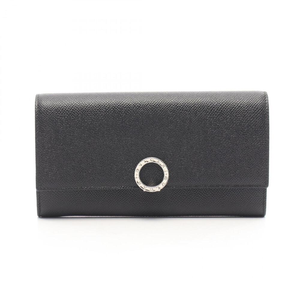 BVLGARI Bulgari Bi-fold Long Wallet, Leather, Women's, Black